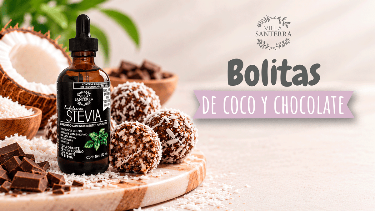 Bolitas de coco y chocolate sin azúcar añadida con Stevia Villa Santerra 🥥🍫