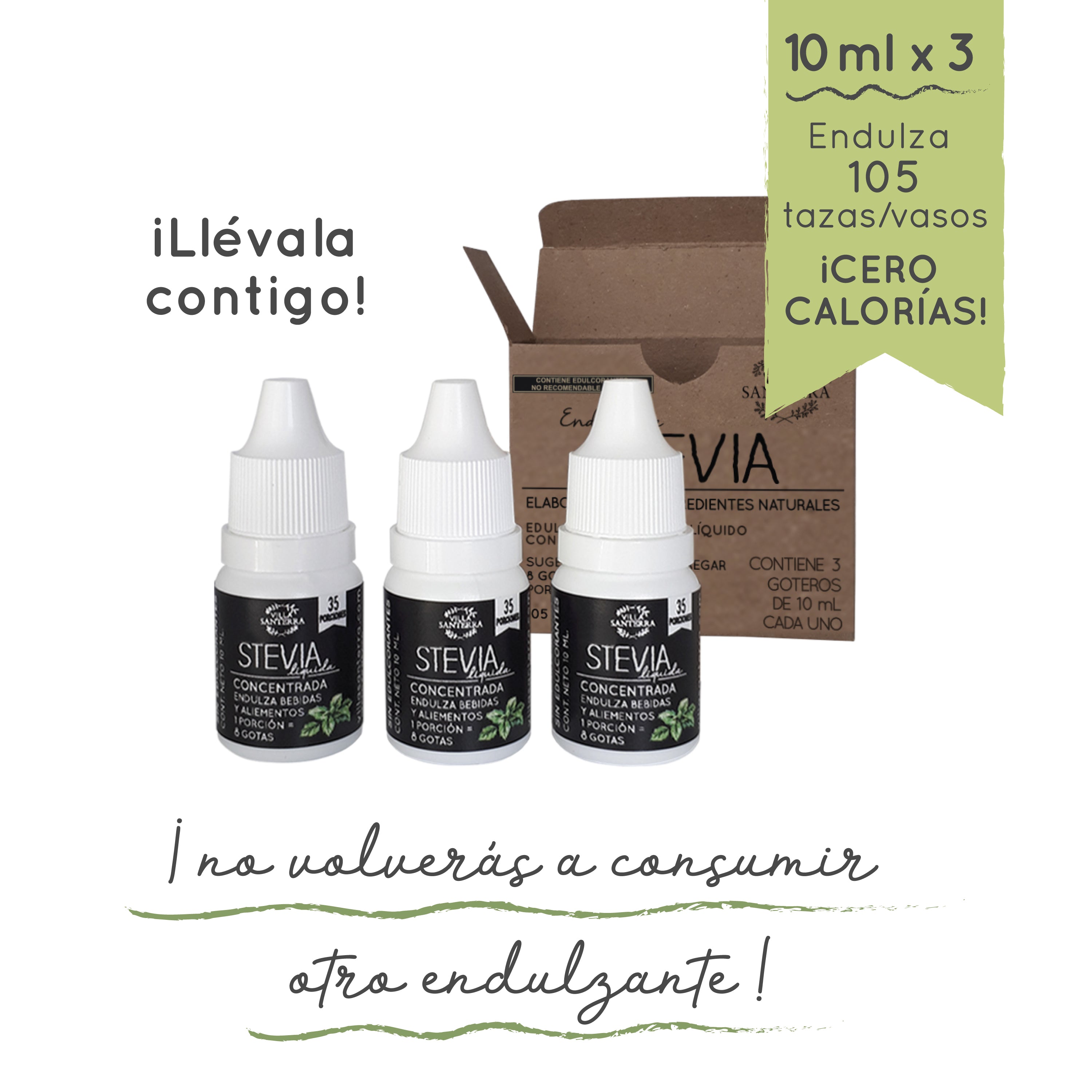 Stevia Líquida Villa Santerra (Portátil 105 porciones)