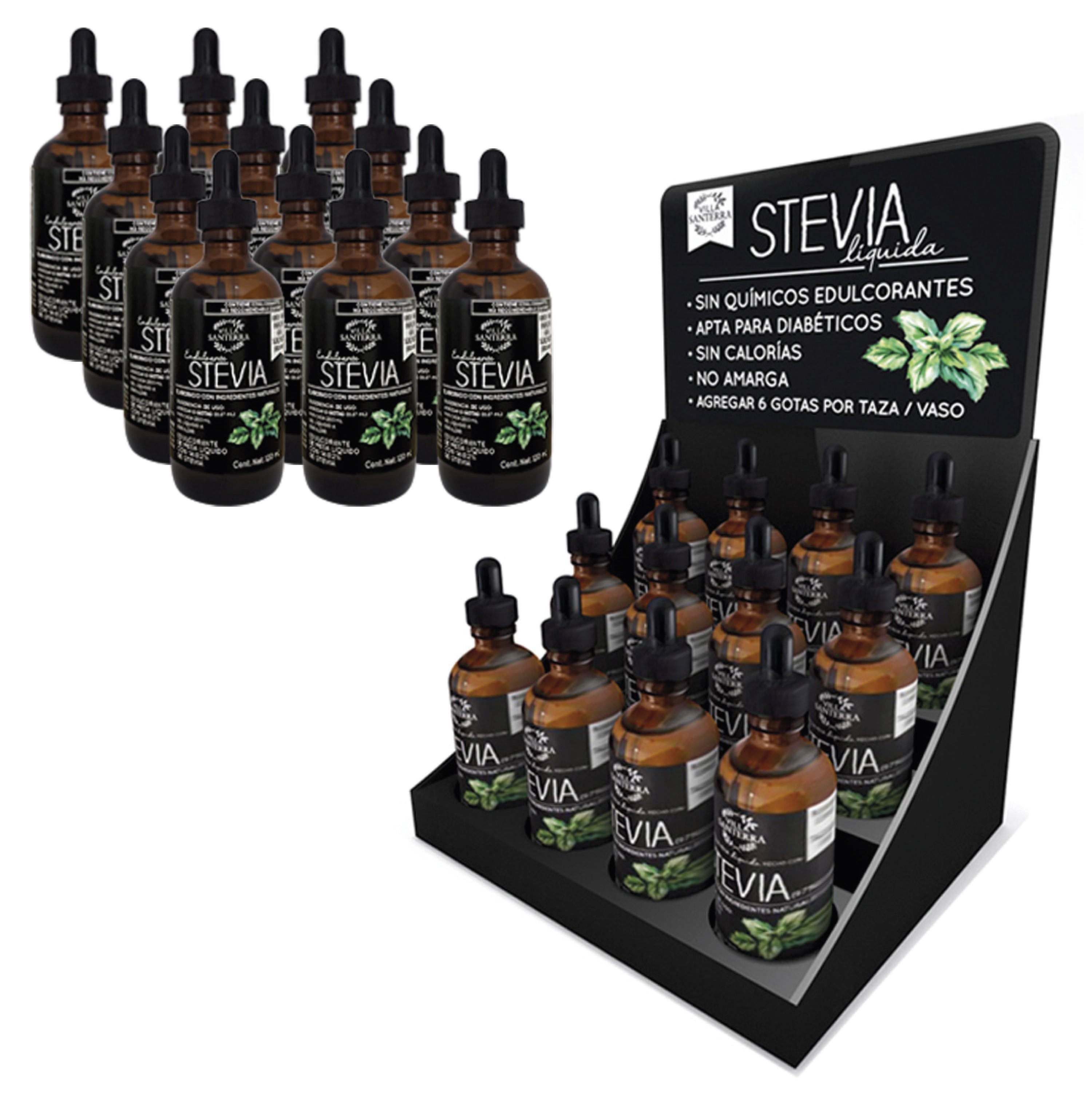 Kit 24 stevias líquidas para tiendas