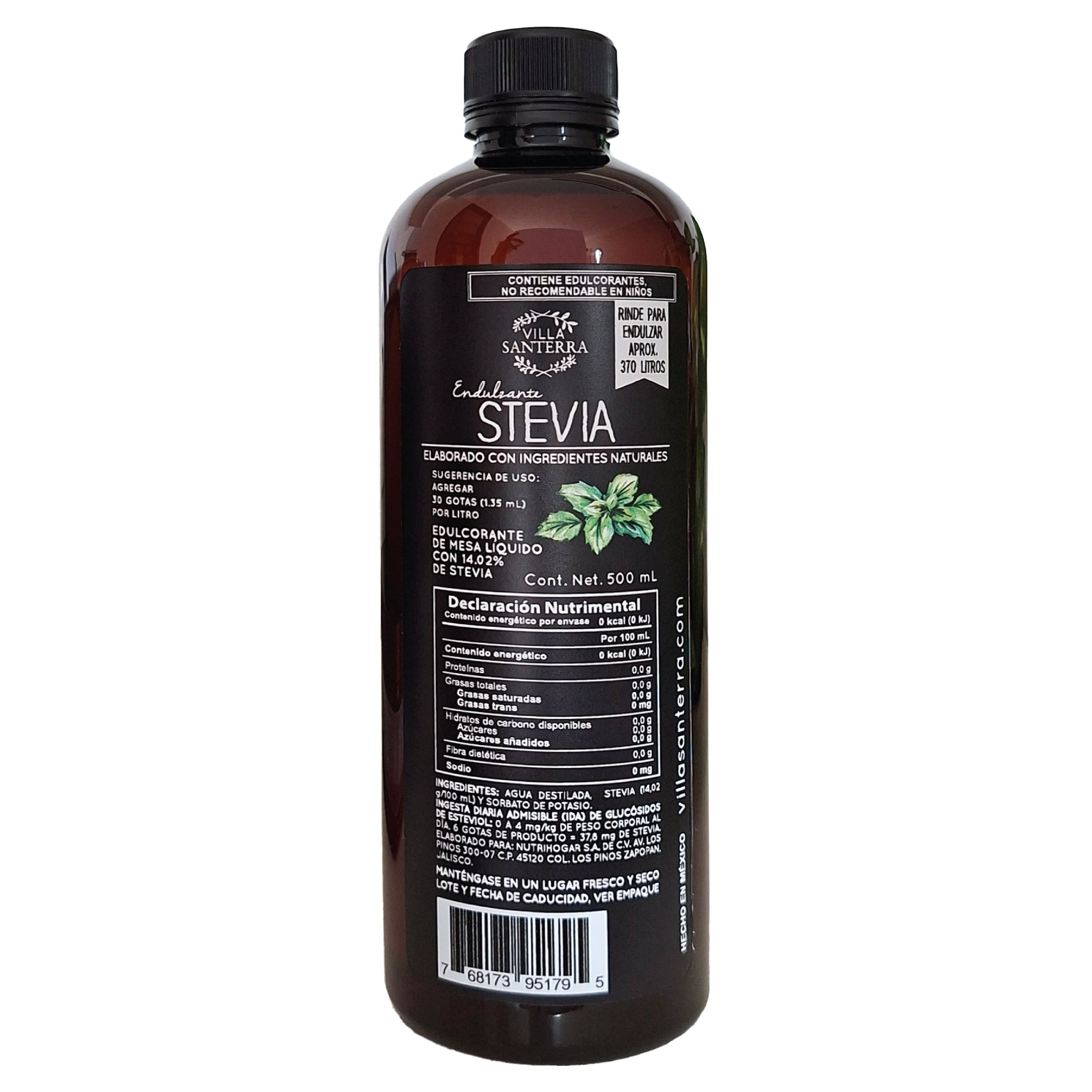 Stevia Líquida Villa Santerra 500 ML Para Food Service